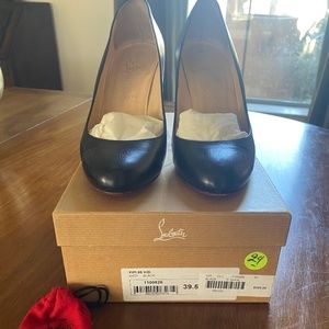 Authentic Christian Louboutin Fifi 85mm black leather heels 39.5